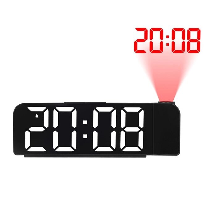 Часы - будильник электронные настольные с проекцией на потолок, термометром, календарем, USB от компании Интернет - магазин Flap - фото 1