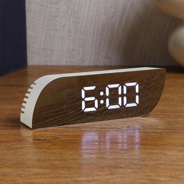 Часы -будильник электронные настольные с термометром, 15 х 5 см, USB от компании Интернет - магазин Flap - фото 1