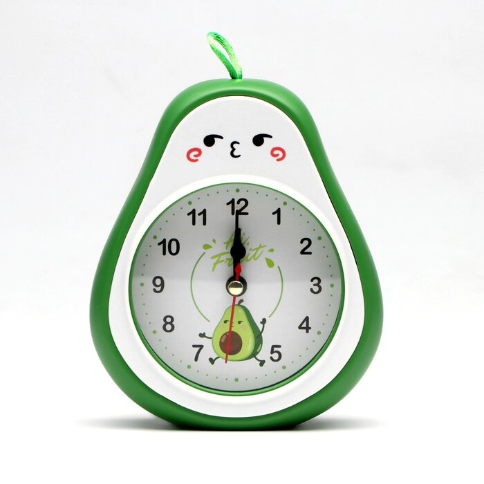 Часы - будильник настольные "Авокадо", дискретный ход, 11.5 х 15.5 см, АА от компании Интернет - магазин Flap - фото 1