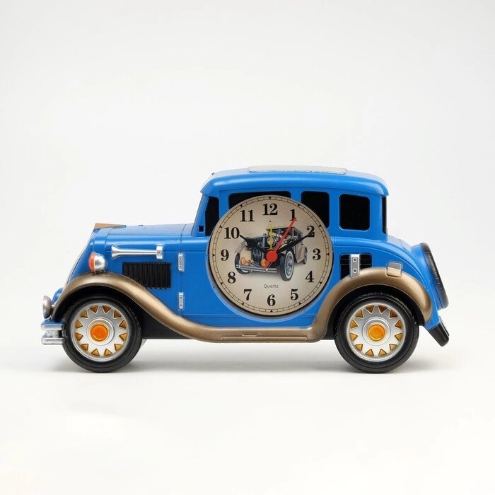 Часы - будильник настольные "Автомобиль", дискретный ход, d-7.5 см, 12 х 24.5 см, АА от компании Интернет - магазин Flap - фото 1