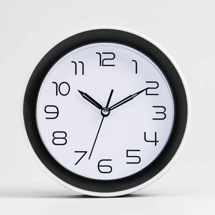 Часы - будильник настольные "Классика", с подвесом, дискретный ход, 15 х 4 см. белый от компании Интернет - магазин Flap - фото 1