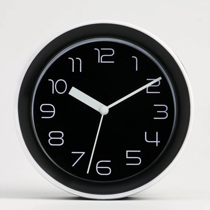 Часы - будильник настольные "Классика", с подвесом, дискретный ход, 15 х 4 см, черный от компании Интернет - магазин Flap - фото 1