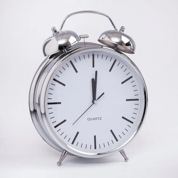 Часы - будильник настольные "Классика", с подвесом, дискретный ход, d-20 см, 32 х 23 см, 2АА от компании Интернет - магазин Flap - фото 1