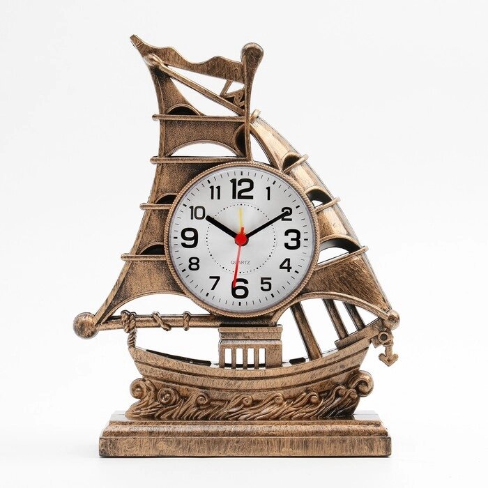 Часы - будильник настольные "Клипер", дискретный ход, циферблат d-7.5 см, 17 х 21.5 см от компании Интернет - магазин Flap - фото 1