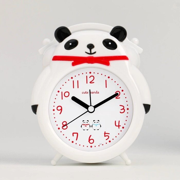 Часы - будильник настольные "Милая панда" детские, дискретный ход, 16 х 13 см, АА от компании Интернет - магазин Flap - фото 1