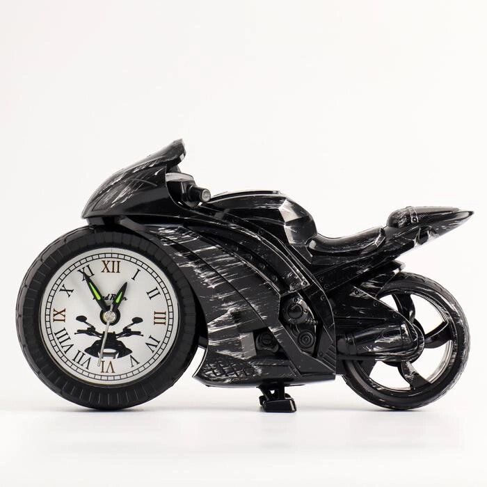 Часы - будильник настольные "Мотоцикл", дискретный ход, d-6.5 см, 21.5 х 12.5 см, 3ААА от компании Интернет - магазин Flap - фото 1
