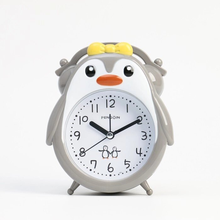 Часы - будильник настольные "Пингвин", дискретный ход, циферблат d-9 см, 15.5 x 13 см, АА от компании Интернет - магазин Flap - фото 1