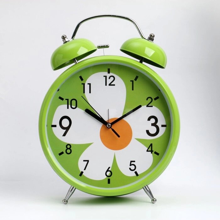 Часы - будильник настольные "Ромашка", с подвесом, дискретный ход, d-20 см, 32 х 23 см, 2АА от компании Интернет - магазин Flap - фото 1