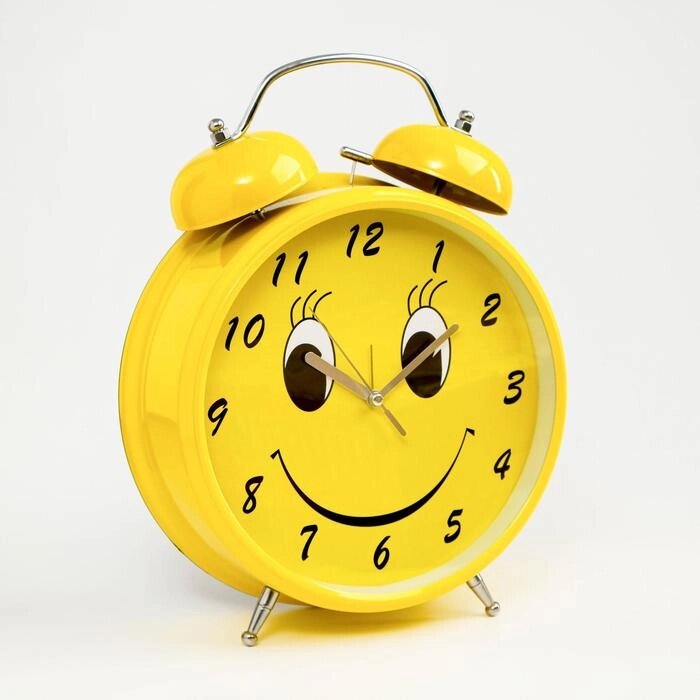 Часы - будильник настольные "Смайл", с подвесом, дискретный ход, d-20 см, 30 х 23 см, 2АА от компании Интернет - магазин Flap - фото 1