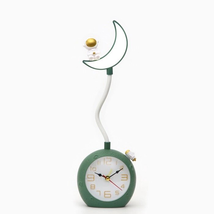Часы - будильник с подсветкой "Полумесяц" детские, 2 режима, циферблат d-9 см, 9.8 х 31.5 см от компании Интернет - магазин Flap - фото 1