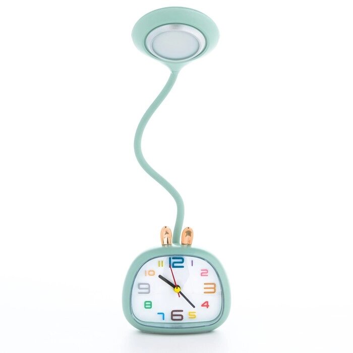 Часы - будильник с подсветкой "Зайчик" детские, циферблат 10 х 7.5 см, на батарейках АА от компании Интернет - магазин Flap - фото 1