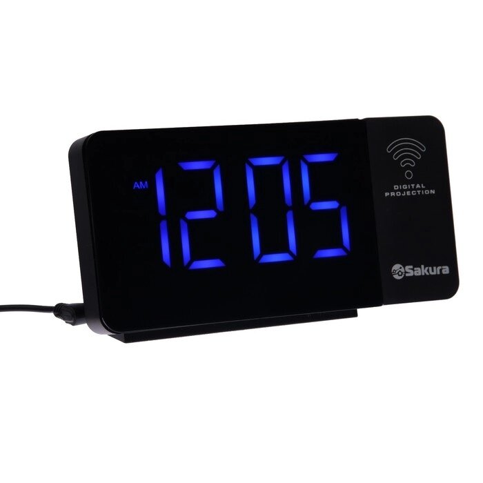 Часы-будильник Sakura SA-8522, проекторные, будильник, радио, 1хCR2032, черные от компании Интернет - магазин Flap - фото 1