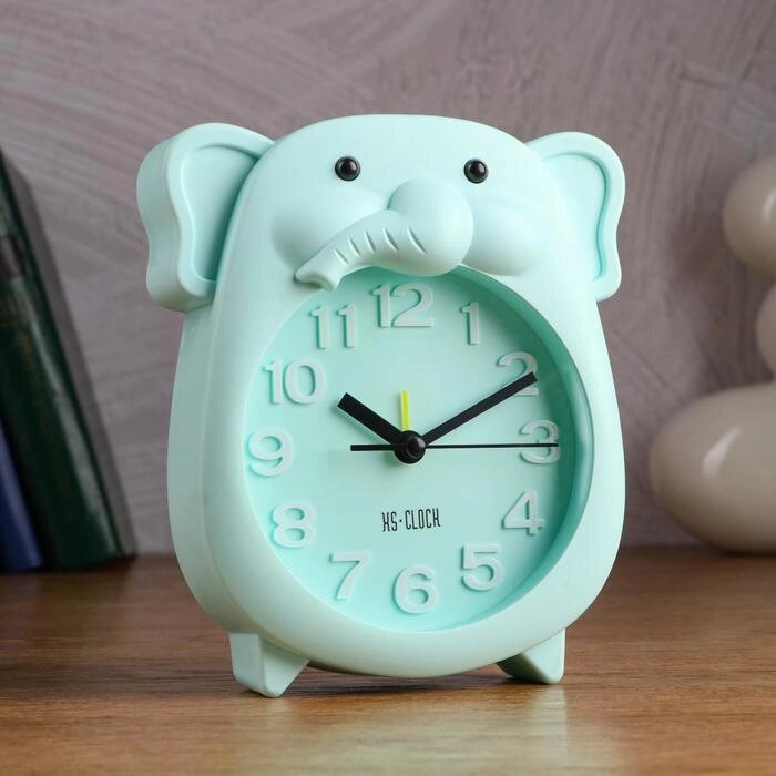 Часы - будильник "Слонёнок", с подвесом, дискретный ход, 14.5 х 5 х 16.5 см, d-10.5 см, АА от компании Интернет - магазин Flap - фото 1