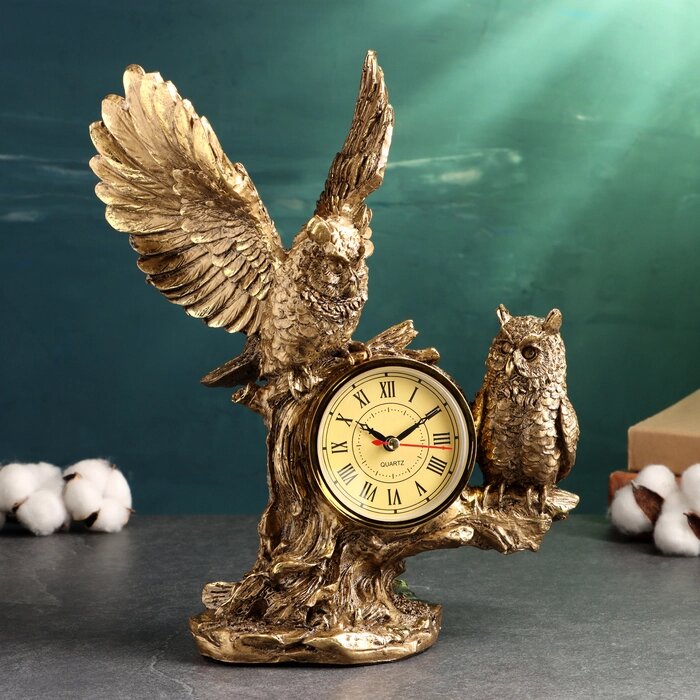 Часы "Две совы" 32см, бронза от компании Интернет - магазин Flap - фото 1