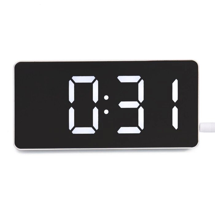 Часы электронные настольные, с подвесом, белая индикация, 7.5 х 15.5 см, от USB от компании Интернет - магазин Flap - фото 1
