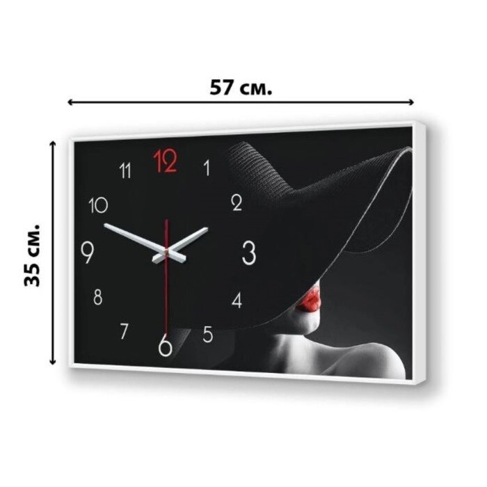 Часы-картина настенные, интерьерные "Девушка", плавный ход, 57 х 35 см от компании Интернет - магазин Flap - фото 1