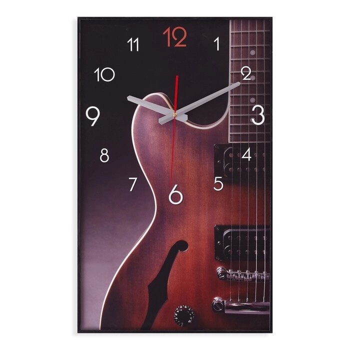 Часы-картина настенные, интерьерные "Гитара", плавный ход, 57 х 35 см от компании Интернет - магазин Flap - фото 1