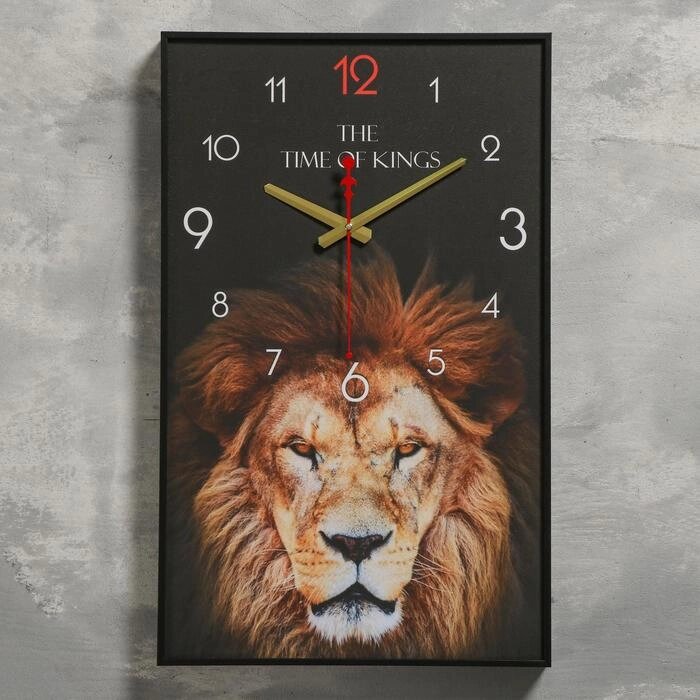 Часы-картина настенные, интерьерные "Лев", плавный ход, 57 х 35 х 4 см от компании Интернет - магазин Flap - фото 1