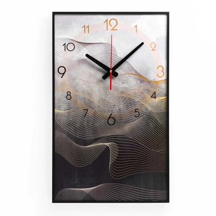 Часы-картина настенные, интерьерные "Линии", плавный ход, 57 х 35 см от компании Интернет - магазин Flap - фото 1