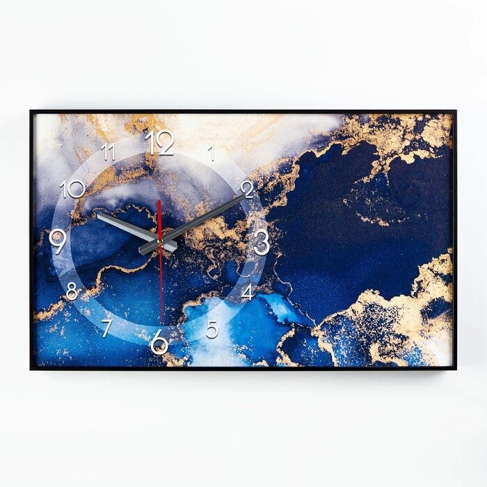 Часы-картина настенные, интерьерные "Мрамор", плавный ход, 57 х 35 х 4 см от компании Интернет - магазин Flap - фото 1