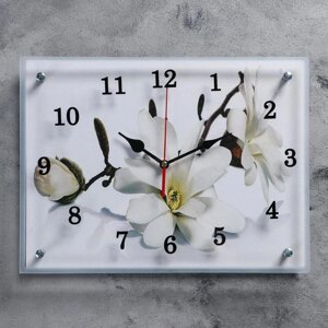 Часы-картина настенные, интерьерные "Орхидея", бесшумные, 30 х 40 см, микс