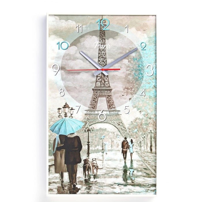 Часы-картина настенные, интерьерные "Париж", плавный ход, 57 х 35 х 4 см от компании Интернет - магазин Flap - фото 1