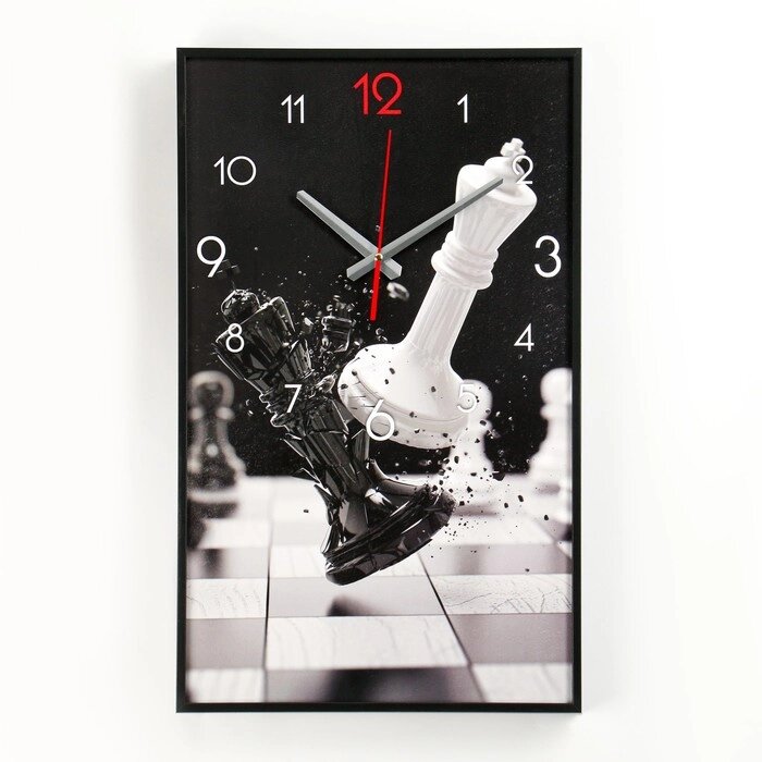 Часы-картина настенные, интерьерные "Шахматы", плавный ход, 57 х 35 х 4 см от компании Интернет - магазин Flap - фото 1