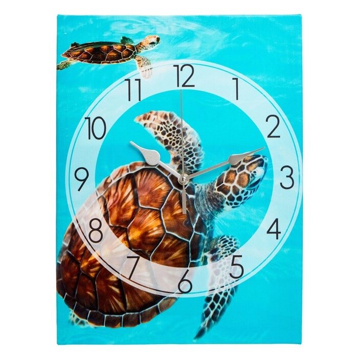 Часы-картина настенные "Морская черепаха", плавный ход, 30 х 40 см от компании Интернет - магазин Flap - фото 1