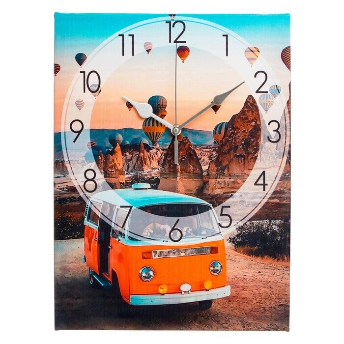 Часы-картина настенные "Оранжевый автобус", плавный ход, 30 х 40 см от компании Интернет - магазин Flap - фото 1