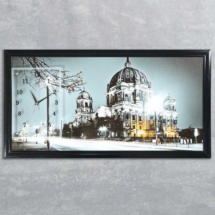 Часы-картина настенные, серия: Город, "Ночной Берлин", 50 х 100 см от компании Интернет - магазин Flap - фото 1