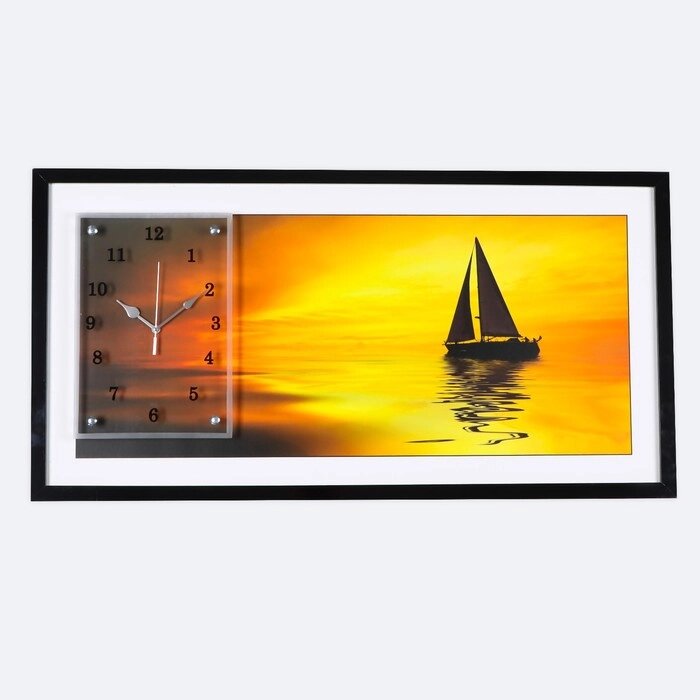 Часы-картина настенные, серия: Интерьер, "Корабль", 50 х 100 см от компании Интернет - магазин Flap - фото 1