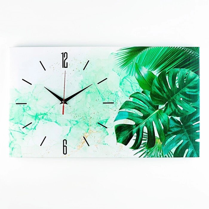 Часы-картина настенные, серия: Интерьер, "Листья", плавный ход, 35 х 60 см от компании Интернет - магазин Flap - фото 1
