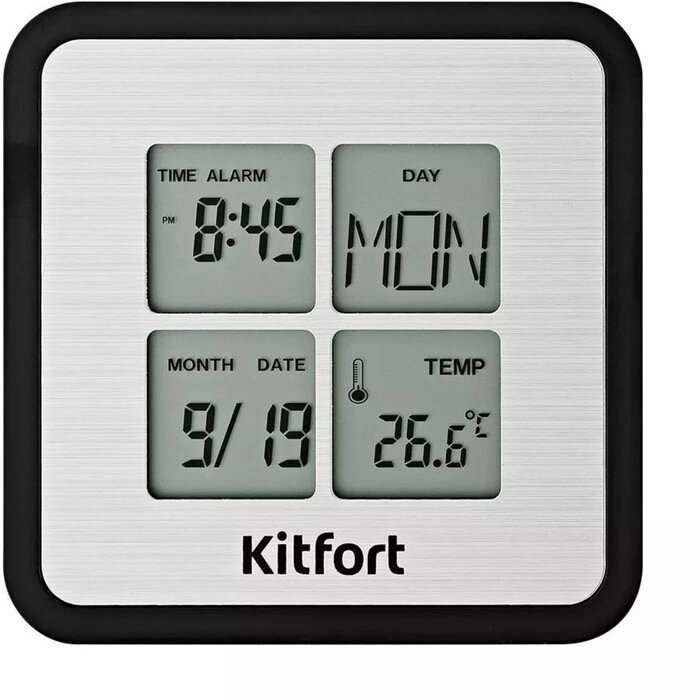Часы КТ-3301, термометр, календарь, таймер, белый от компании Интернет - магазин Flap - фото 1