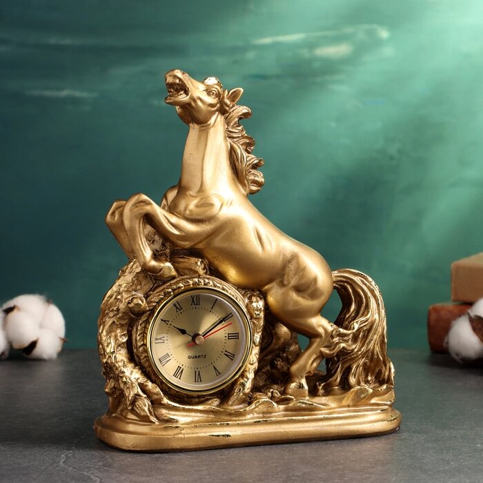 Часы "Лошадь" 22см, бронза от компании Интернет - магазин Flap - фото 1
