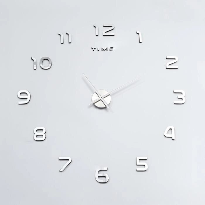 Часы-наклейка, серия: DIY, "Акстелл", плавный ход, d-70 см, 1 АА, серебро от компании Интернет - магазин Flap - фото 1