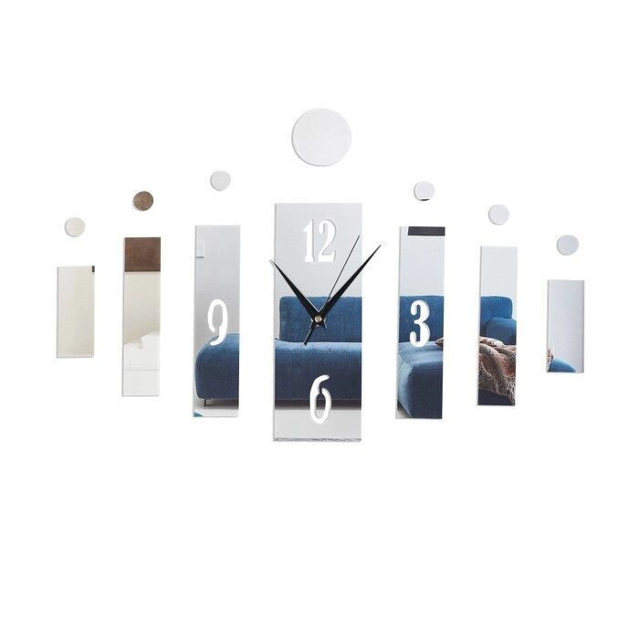 Часы-наклейка, серия: DIY, "Эбиди", 45 см, 21.9 х 8 см, 8.6 х 3.5 см, 1 АА от компании Интернет - магазин Flap - фото 1