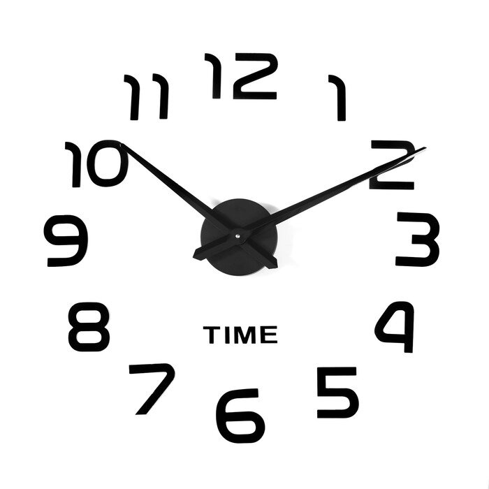 Часы-наклейка, серия: DIY, "Элегант", дискретный ход, d-120 см, 1 АА, черные от компании Интернет - магазин Flap - фото 1