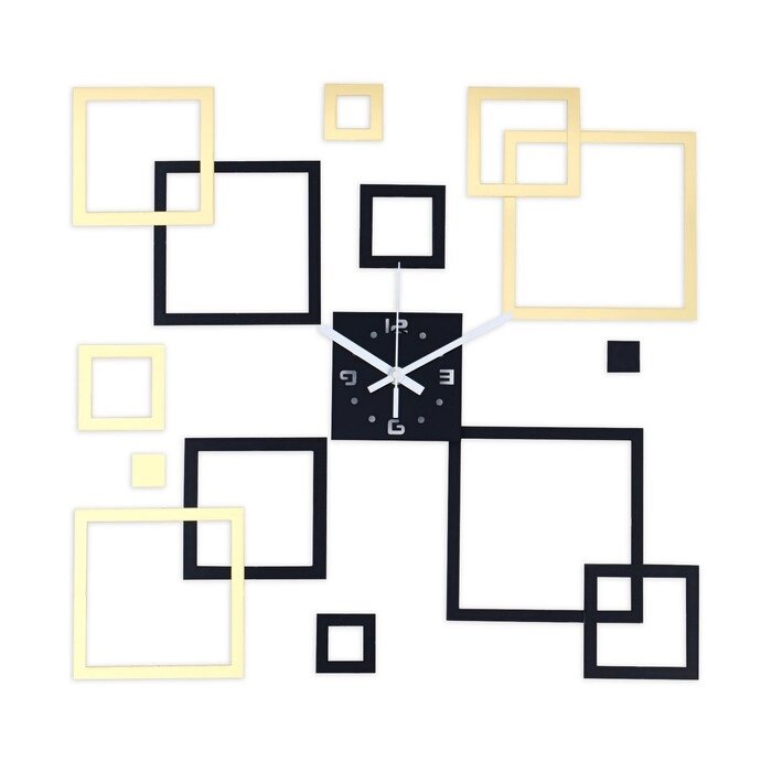 Часы-наклейка, серия: DIY, "Квадратиш", 20.5 х 20.5 см, циферблат 15 см, 1 АА от компании Интернет - магазин Flap - фото 1