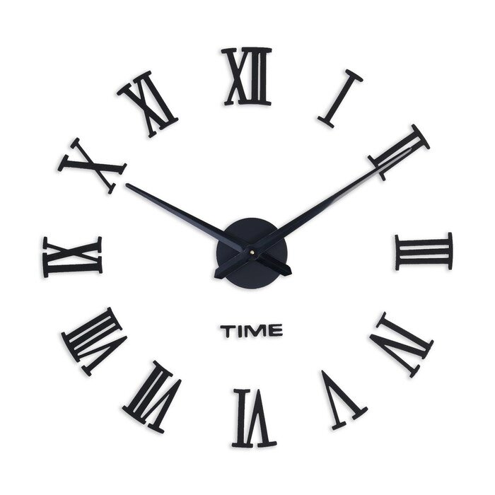 Часы-наклейка, серия: DIY, "Лорье", плавный ход, d-120 см, 1 АА, черные от компании Интернет - магазин Flap - фото 1