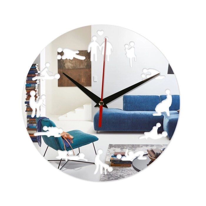 Часы-наклейка, серия: DIY, "Позы", плавный ход, d-24 см от компании Интернет - магазин Flap - фото 1