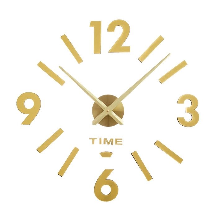 Часы-наклейка, серия: DIY, "Соломон", d-120 см, сек стрелка 39 см, цифра 12 см, 1 АА, золото от компании Интернет - магазин Flap - фото 1