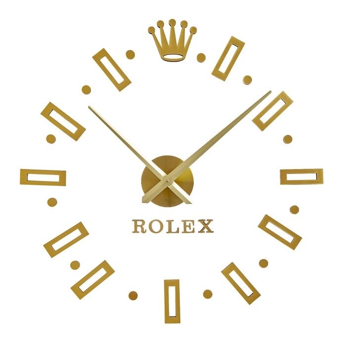 Часы-наклейка, серия: DIY, "Соломон", d-120 см, сек стрелка 39 см, цифра 13 см, АА, золото от компании Интернет - магазин Flap - фото 1