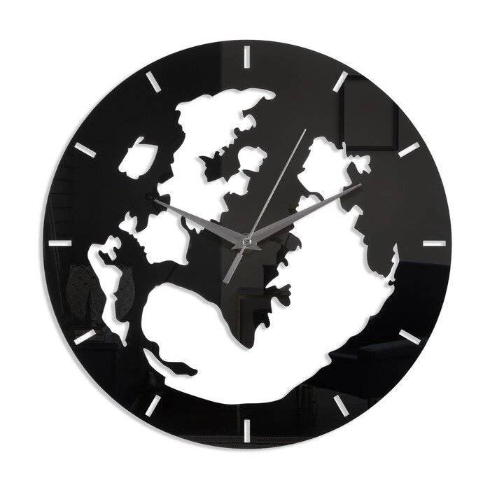Часы-наклейка, серия: DIY, "Земля", 1 АА, черные от компании Интернет - магазин Flap - фото 1