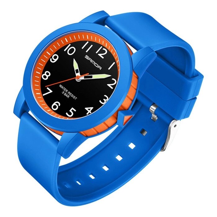 Часы наручные детские, d-3.4 см, водонепроницаемые, светящиеся, ремешок силикон, синие от компании Интернет - магазин Flap - фото 1