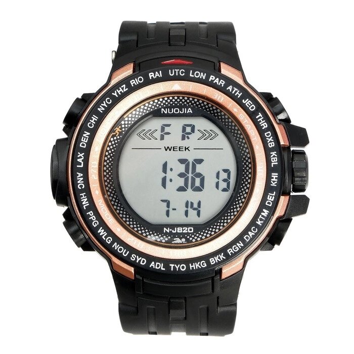 Часы наручные электронные Jian Cheng, d-5.6 см, ремешок силикон 25 см от компании Интернет - магазин Flap - фото 1