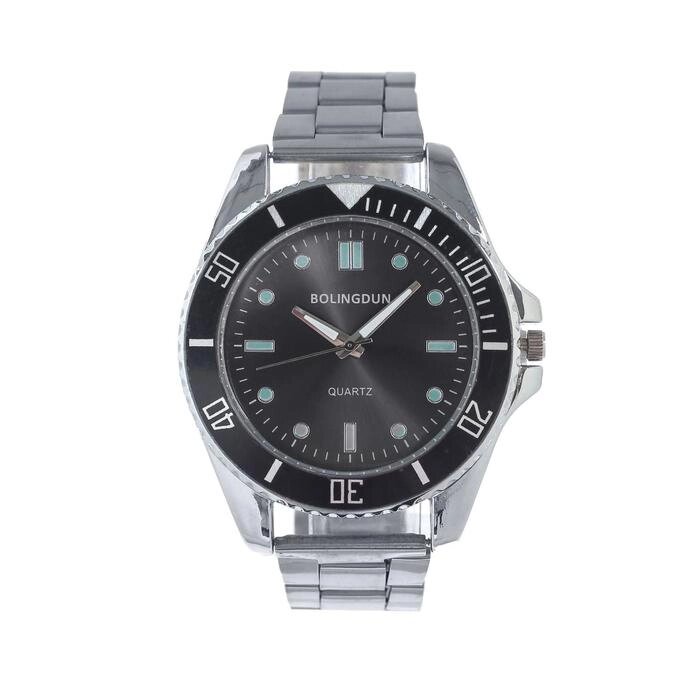 Часы наручные кварцевые мужские "Bolingdun", d-4.5 см, хром от компании Интернет - магазин Flap - фото 1