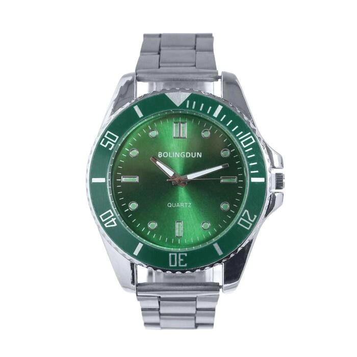 Часы наручные кварцевые мужские "Bolingdun", d-4.5 см, зелёные от компании Интернет - магазин Flap - фото 1