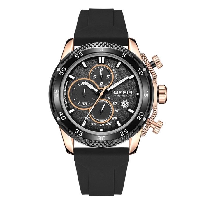 Часы наручные мужские, d-4.6 см, с хронографом, 3 АТМ, светящиеся от компании Интернет - магазин Flap - фото 1