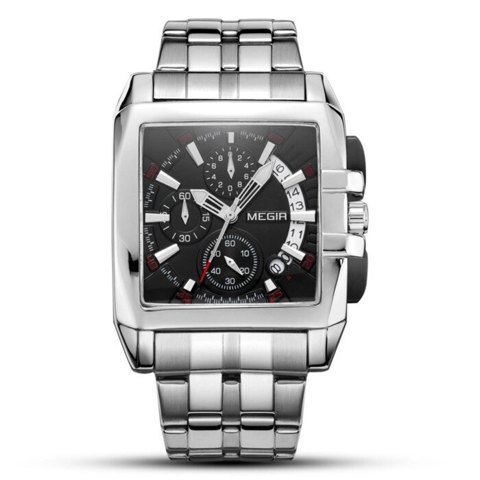 Часы наручные мужские, d-5.2 см, с хронографом, 3 АТМ, светящиеся от компании Интернет - магазин Flap - фото 1
