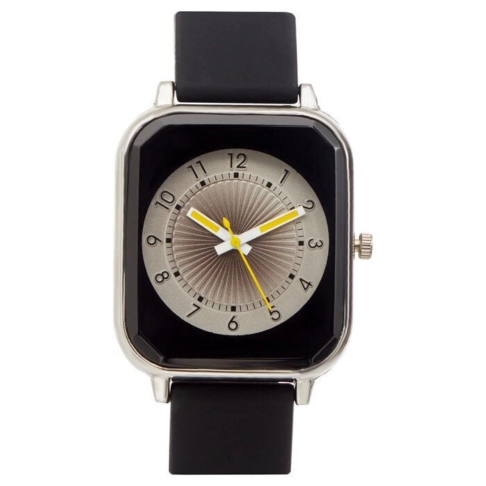 Часы наручные женские, d-2 см, ремешок силикон l-25 см, черные от компании Интернет - магазин Flap - фото 1